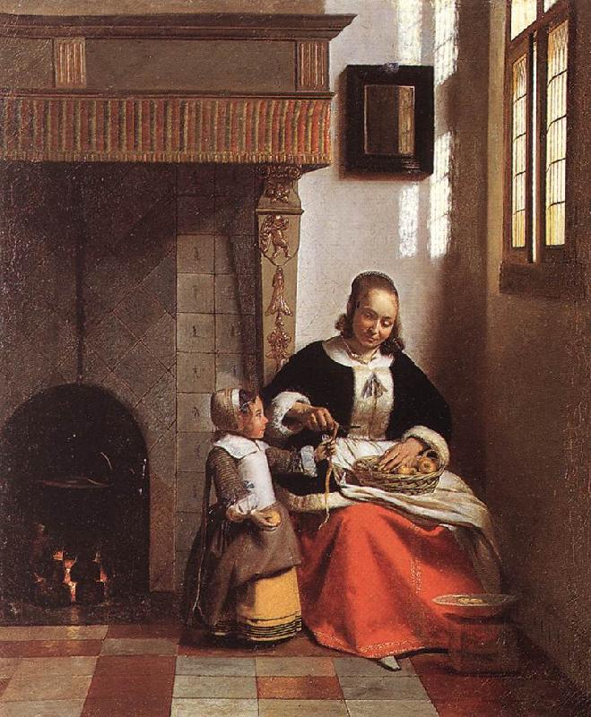 HOOCH, Pieter de Woman Peeling Apples  sg